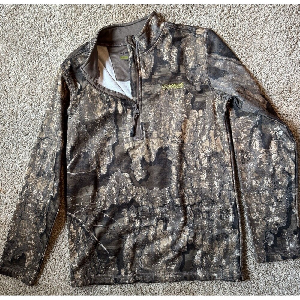 Magellan Outdoors boy’s L 1/4 Zip Camo Pullover Long Sleeve Polyester